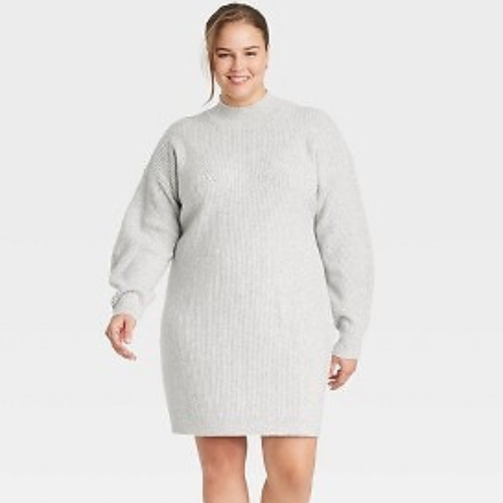 A New Day Ribbed Metallic Sweater Dress Size L